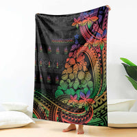 New Caledonia Christmas Blanket Seashell Xmas Tree Tribal Waves - Polynesian Pride