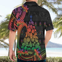 New Caledonia Christmas Hawaiian Shirt Seashell Xmas Tree Tribal Waves - Polynesian Pride