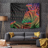 New Caledonia Christmas Tapestry Seashell Xmas Tree Tribal Waves - Polynesian Pride