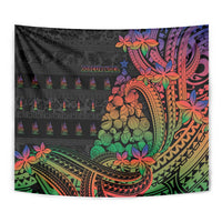 New Caledonia Christmas Tapestry Seashell Xmas Tree Tribal Waves - Polynesian Pride