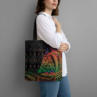 New Caledonia Christmas Tote Bag Seashell Xmas Tree Tribal Waves - Polynesian Pride