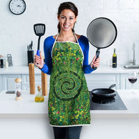 Polynesia Mother Nature Apron Glowing Heart Spiral Tropical Vine Floral