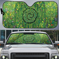 Polynesia Mother Nature Auto Sun Shade Glowing Heart Spiral Tropical Vine Floral