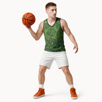 Polynesia Mother Nature Basketball Jersey Glowing Heart Spiral Tropical Vine Floral