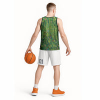 Polynesia Mother Nature Basketball Jersey Glowing Heart Spiral Tropical Vine Floral