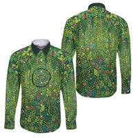 Polynesia Mother Nature Family Matching Puletasi and Hawaiian Shirt Glowing Heart Spiral Tropical Vine Floral