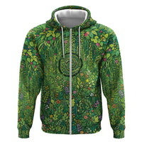 Polynesia Mother Nature Hoodie Glowing Heart Spiral Tropical Vine Floral