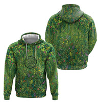 Polynesia Mother Nature Hoodie Glowing Heart Spiral Tropical Vine Floral