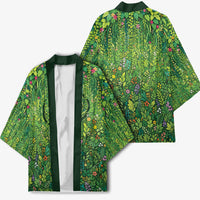 Polynesia Mother Nature Kimono Glowing Heart Spiral Tropical Vine Floral
