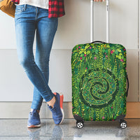 Polynesia Mother Nature Luggage Cover Glowing Heart Spiral Tropical Vine Floral