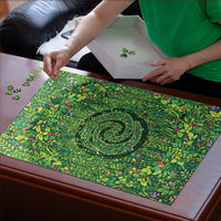 Polynesia Mother Nature Puzzle Glowing Heart Spiral Tropical Vine Floral
