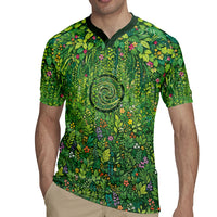 Polynesia Mother Nature Rugby Jersey Glowing Heart Spiral Tropical Vine Floral