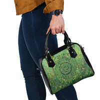 Polynesia Mother Nature Shoulder Handbag Glowing Heart Spiral Tropical Vine Floral