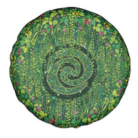 Polynesia Mother Nature Spare Tire Cover Glowing Heart Spiral Tropical Vine Floral