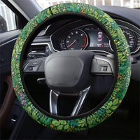 Polynesia Mother Nature Steering Wheel Cover Glowing Heart Spiral Tropical Vine Floral