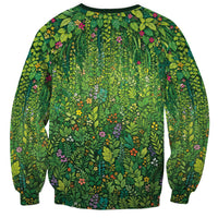 Polynesia Mother Nature Sweatshirt Glowing Heart Spiral Tropical Vine Floral