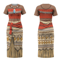 Polynesia Ocean Princess Inspired Cosplay Costume Couples Matching Short Sleeve Bodycon Dress and Hawaiian Shirt