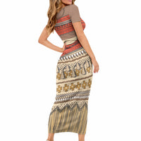 Polynesia Ocean Princess Inspired Cosplay Costume Short Sleeve Bodycon Dress