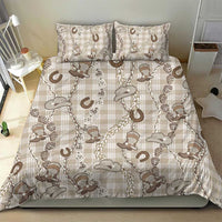 Hawaii Palaka Cowboy Bedding Set Shell Maile Lei With Western Patterns - Polynesian Pride