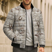 Hawaii Palaka Cowboy Bomber Puffer Jacket Shell Maile Lei With Western Patterns - Polynesian Pride