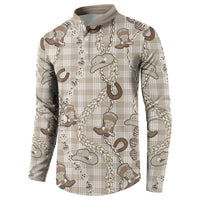 Hawaii Palaka Cowboy Button Sweatshirt Shell Maile Lei With Western Patterns - Polynesian Pride