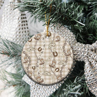 Hawaii Palaka Cowboy Ceramic Ornament Shell Maile Lei With Western Patterns - Polynesian Pride