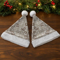 Hawaii Palaka Cowboy Christmas Santa Hat Shell Maile Lei With Western Patterns - Polynesian Pride