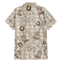 Hawaii Palaka Cowboy Family Matching Off The Shoulder Long Sleeve Dress and Hawaiian Shirt Shell Maile Lei With Western Patterns DT05 - Polynesian Pride