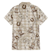 Hawaii Palaka Cowboy Family Matching Short Sleeve Bodycon Dress and Hawaiian Shirt Shell Maile Lei With Western Patterns DT05 - Polynesian Pride