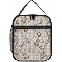 Hawaii Palaka Cowboy Lunch Bag Shell Maile Lei With Western Patterns