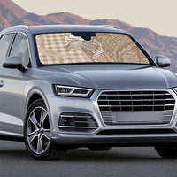 Beige Hawaii Palaka Cowboy Turtle Auto Sun Shade Hawaiian Paniolo Puakenikeni Maile Lei - Polynesian Pride