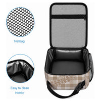 Beige Hawaii Palaka Cowboy Turtle Lunch Bag Hawaiian Paniolo Puakenikeni Maile Lei