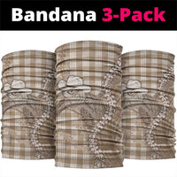 Beige Hawaii Palaka Cowboy Turtle Neck Gaiter Hawaiian Paniolo Puakenikeni Maile Lei - Polynesian Pride