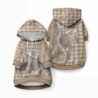 Beige Hawaii Palaka Cowboy Turtle Pet Hoodie Hawaiian Paniolo Puakenikeni Maile Lei