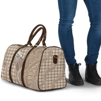 Beige Hawaii Palaka Cowboy Turtle Travel Bag Hawaiian Paniolo Puakenikeni Maile Lei - Polynesian Pride
