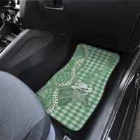 Green Hawaii Palaka Cowboy Turtle Car Mats Hawaiian Paniolo Puakenikeni Maile Lei - Polynesian Pride
