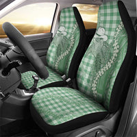 Green Hawaii Palaka Cowboy Turtle Car Seat Cover Hawaiian Paniolo Puakenikeni Maile Lei - Polynesian Pride