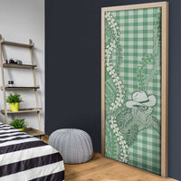 Green Hawaii Palaka Cowboy Turtle Door Cover Hawaiian Paniolo Puakenikeni Maile Lei - Polynesian Pride
