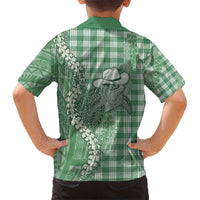 Green Hawaii Palaka Cowboy Turtle Hawaiian Shirt Hawaiian Paniolo Puakenikeni Maile Lei DT05 - Polynesian Pride