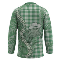 Green Hawaii Palaka Cowboy Turtle Hockey Jersey Hawaiian Paniolo Puakenikeni Maile Lei DT05 - Polynesian Pride