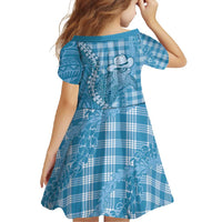 Blue Hawaii Palaka Cowboy Turtle Family Matching Off Shoulder Maxi Dress and Hawaiian Shirt Hawaiian Paniolo Puakenikeni Maile Lei DT05 - Polynesian Pride