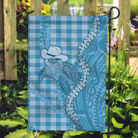 Blue Hawaii Palaka Cowboy Turtle Garden Flag Hawaiian Paniolo Puakenikeni Maile Lei - Polynesian Pride