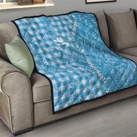 Blue Hawaii Palaka Cowboy Turtle Quilt Hawaiian Paniolo Puakenikeni Maile Lei - Polynesian Pride