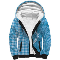 Blue Hawaii Palaka Cowboy Turtle Sherpa Hoodie Hawaiian Paniolo Puakenikeni Maile Lei DT05 Unisex Blue - Polynesian Pride