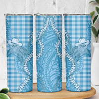 Blue Hawaii Palaka Cowboy Turtle Skinny Tumbler Hawaiian Paniolo Puakenikeni Maile Lei DT05 - Polynesian Pride