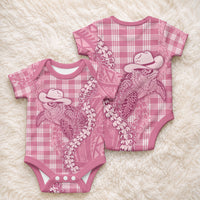 Pink Hawaii Palaka Cowboy Turtle Baby Onesie Hawaiian Paniolo Puakenikeni Maile Lei