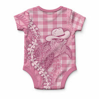 Pink Hawaii Palaka Cowboy Turtle Baby Onesie Hawaiian Paniolo Puakenikeni Maile Lei