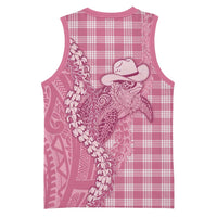 Pink Hawaii Palaka Cowboy Turtle Basketball Jersey Hawaiian Paniolo Puakenikeni Maile Lei - Polynesian Pride