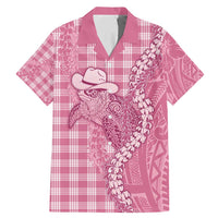 Pink Hawaii Palaka Cowboy Turtle Family Matching Mermaid Dress and Hawaiian Shirt Hawaiian Paniolo Puakenikeni Maile Lei - Polynesian Pride