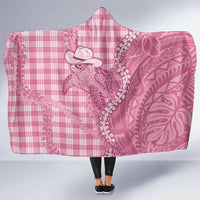 Pink Hawaii Palaka Cowboy Turtle Hooded Blanket Hawaiian Paniolo Puakenikeni Maile Lei - Polynesian Pride